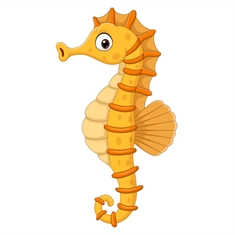 Under the Sea Theme Sea Horse Transparent Sticker